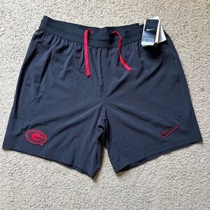 Nike Men's Athletic Shorts in Black with George in Red